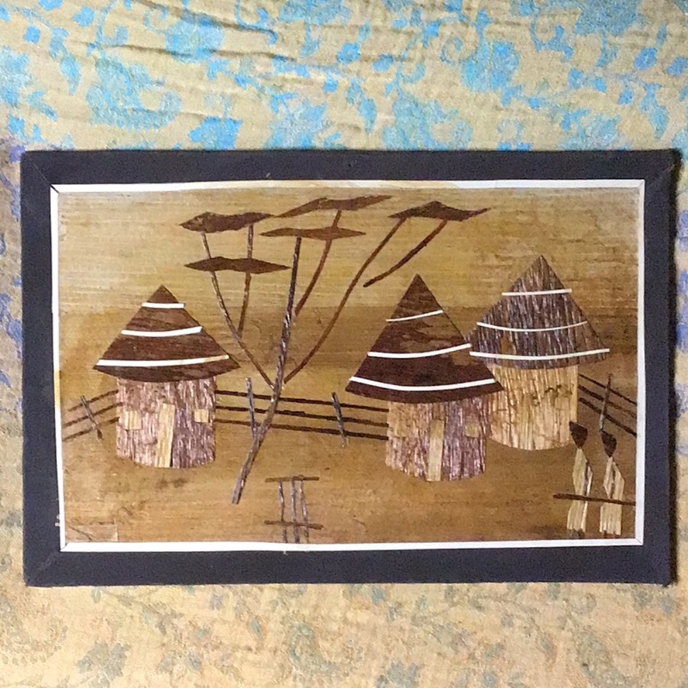 Vintage banana leaf folk art
